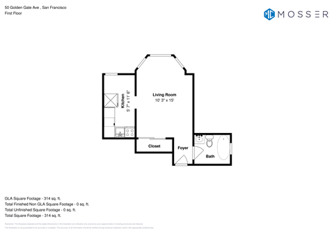 Floor plan for studio, 1 bath, 408 sqft